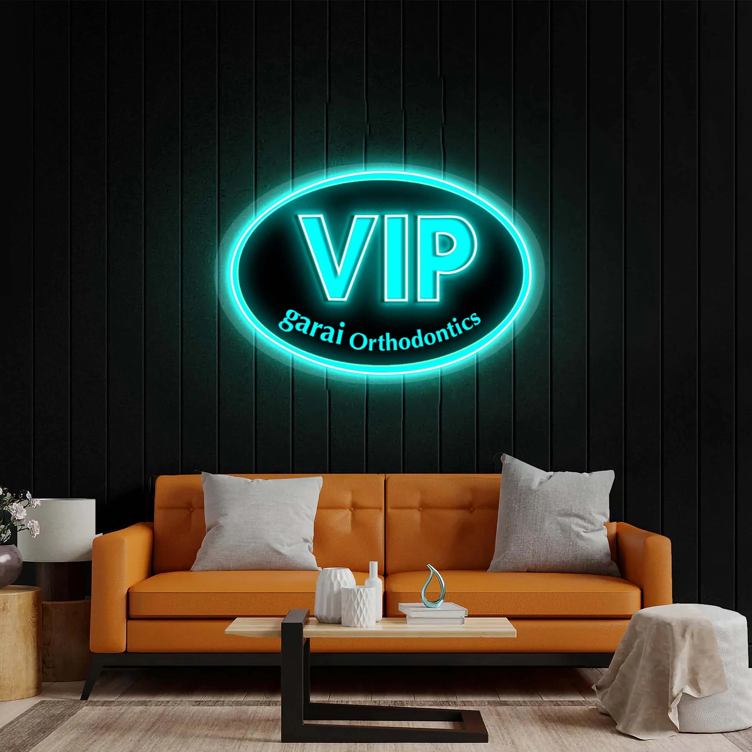 VIP (Black background, Icy Blue VIP text) - Premium Neon Artwork - Image 5