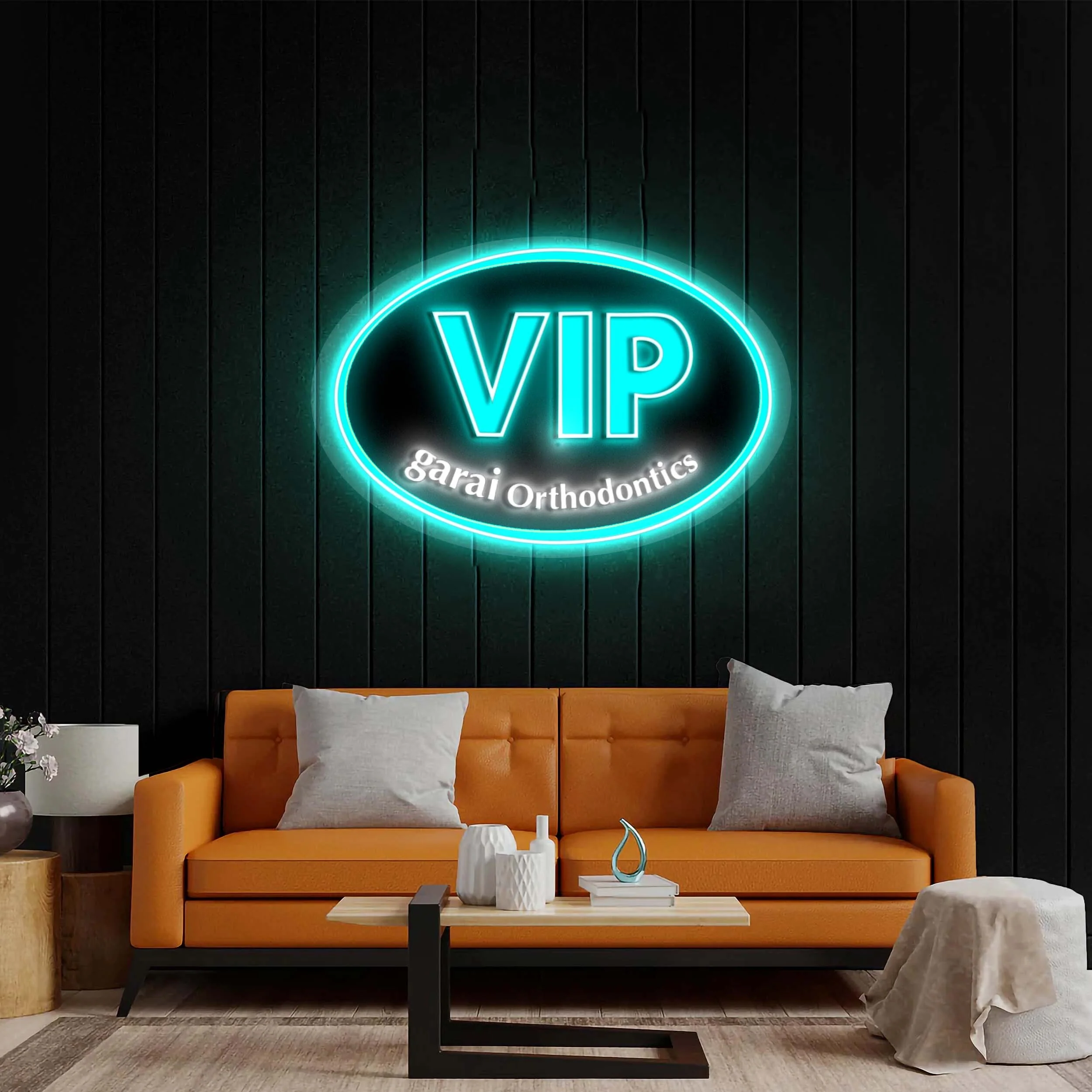 VIP (Black background, Icy Blue VIP text) - Premium Neon Artwork - Image 6