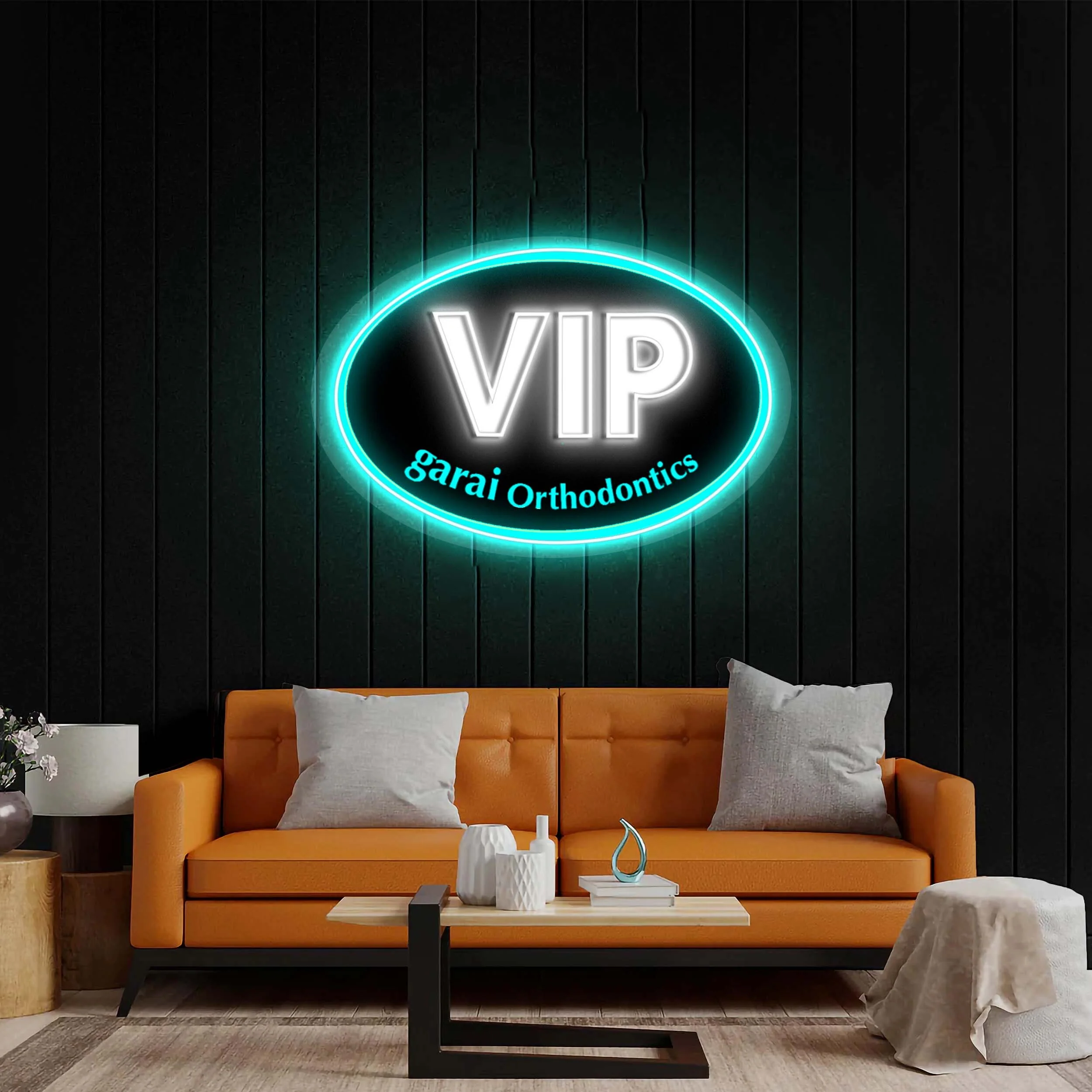 VIP (Black background, White VIP text) - Premium Neon Artwork - Image 2