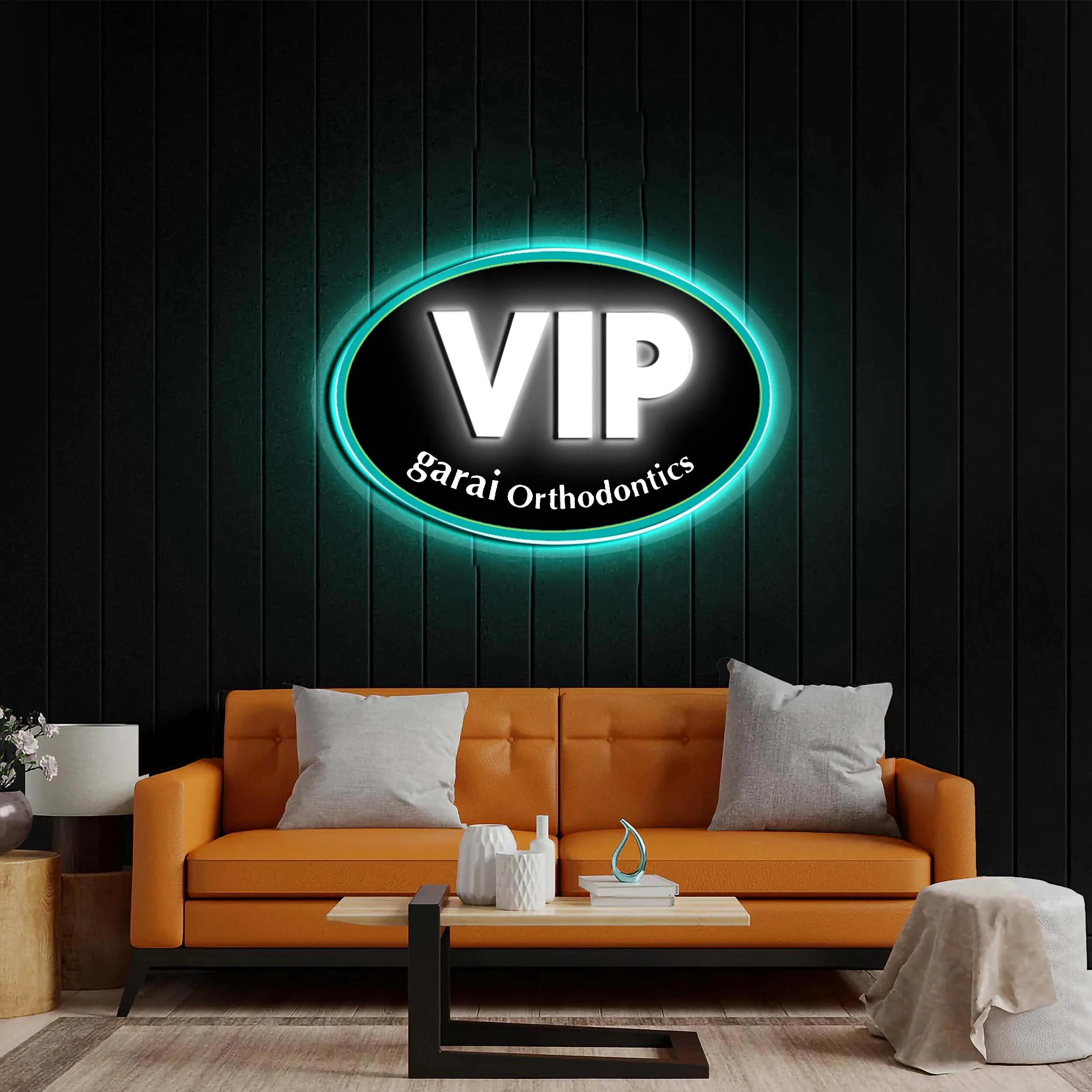 VIP (Black background, White VIP text) - Premium Neon Artwork - Image 5