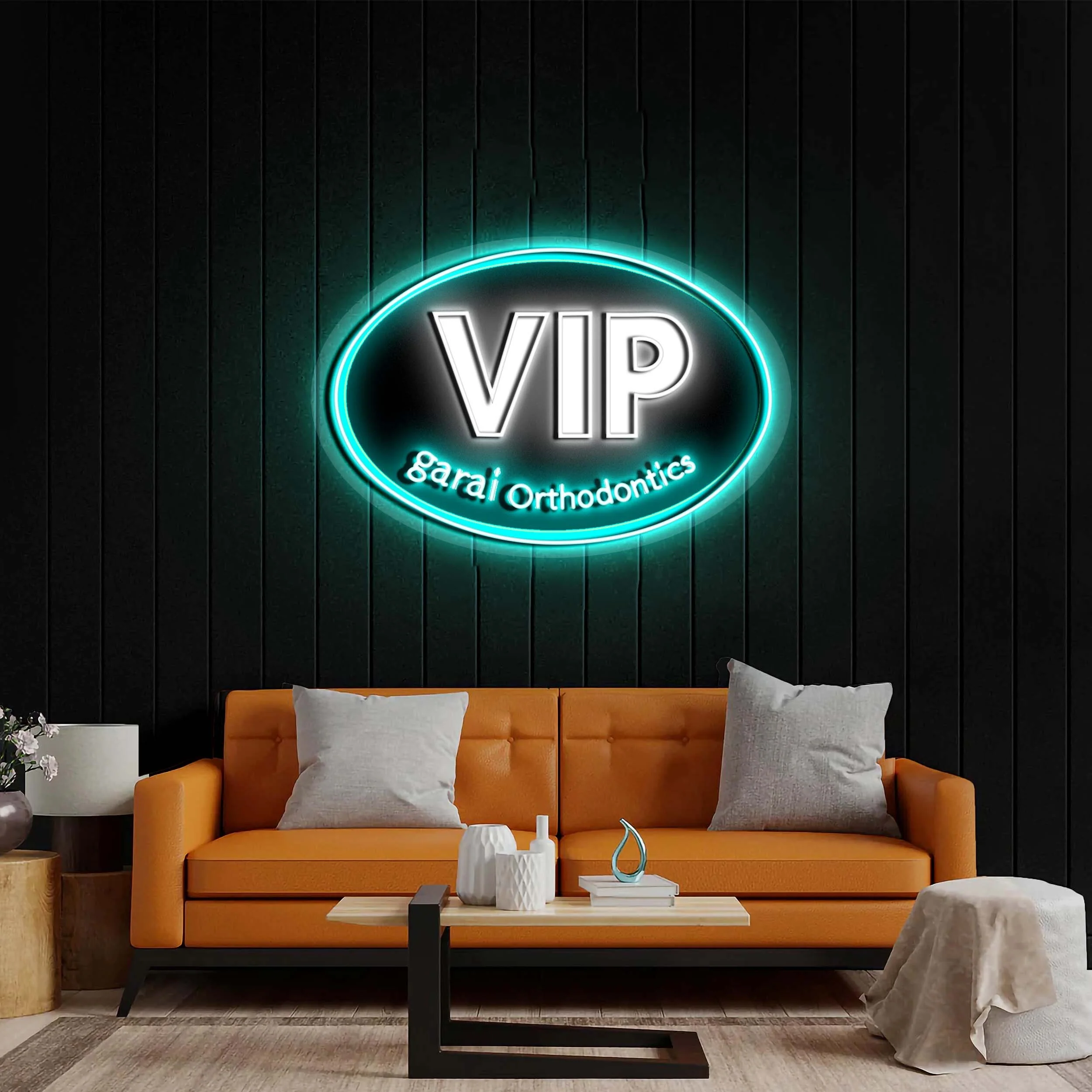 VIP (Black background, White VIP text) - Premium Neon Artwork - Image 6