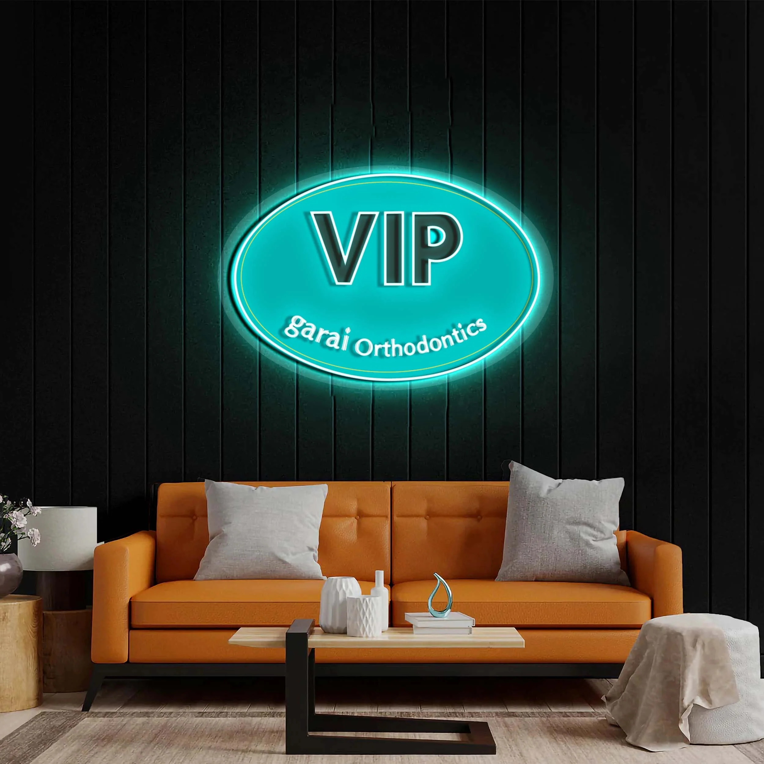VIP (Icy Blue background) - Premium Neon Artwork