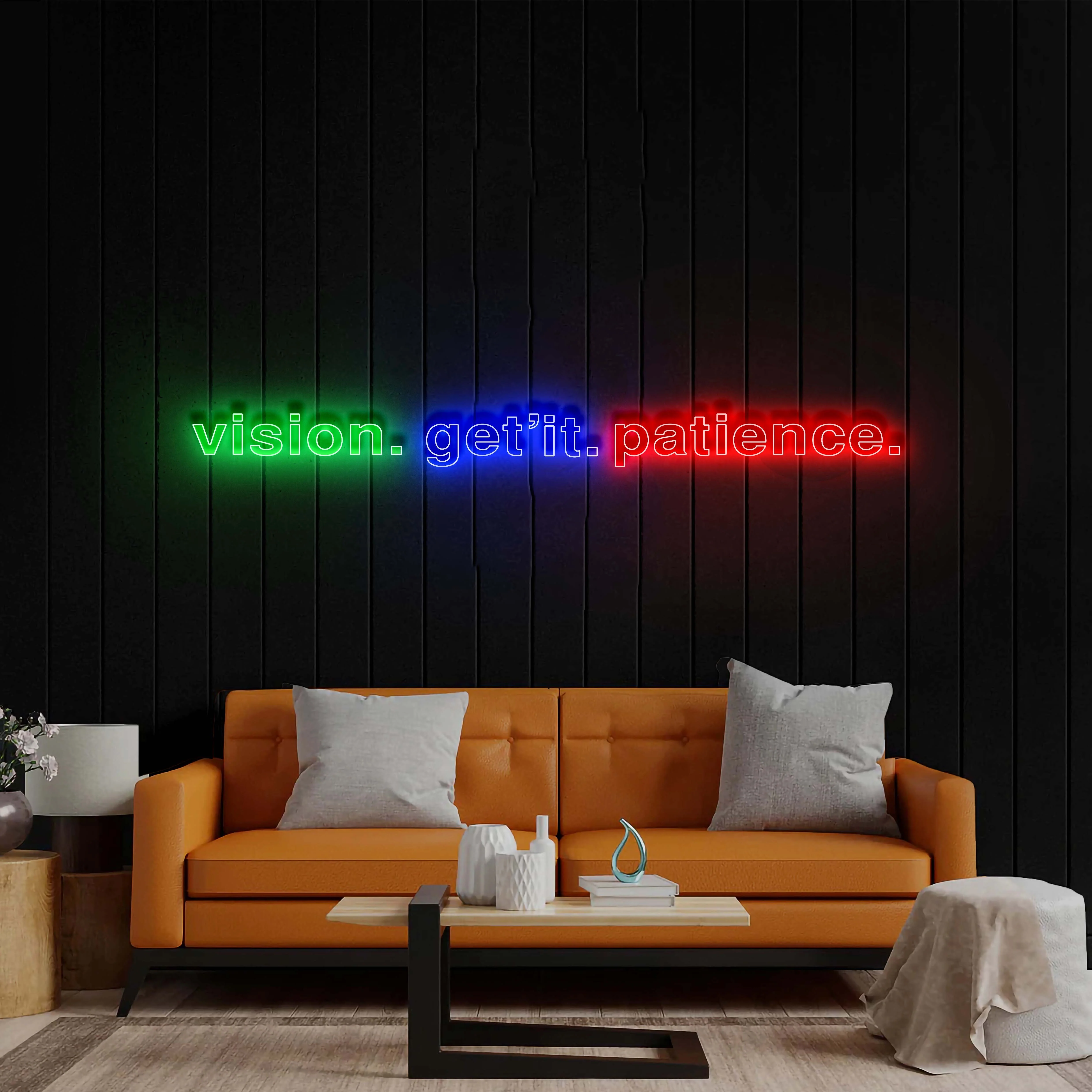 vision. get'it. patience. - Premium Neon Artwork