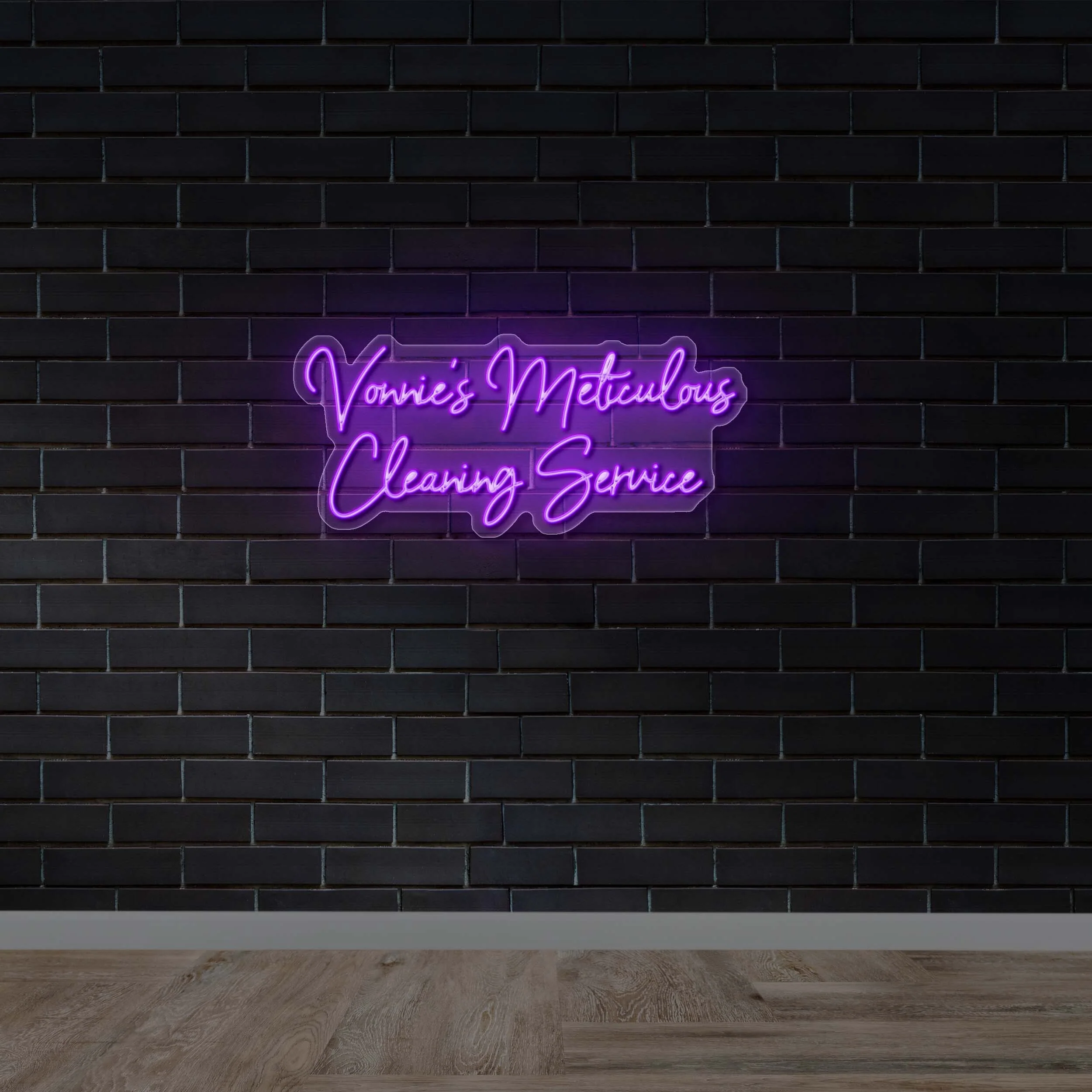 Vonnie’s Meticulous Cleaning Service - Premium Neon Artwork