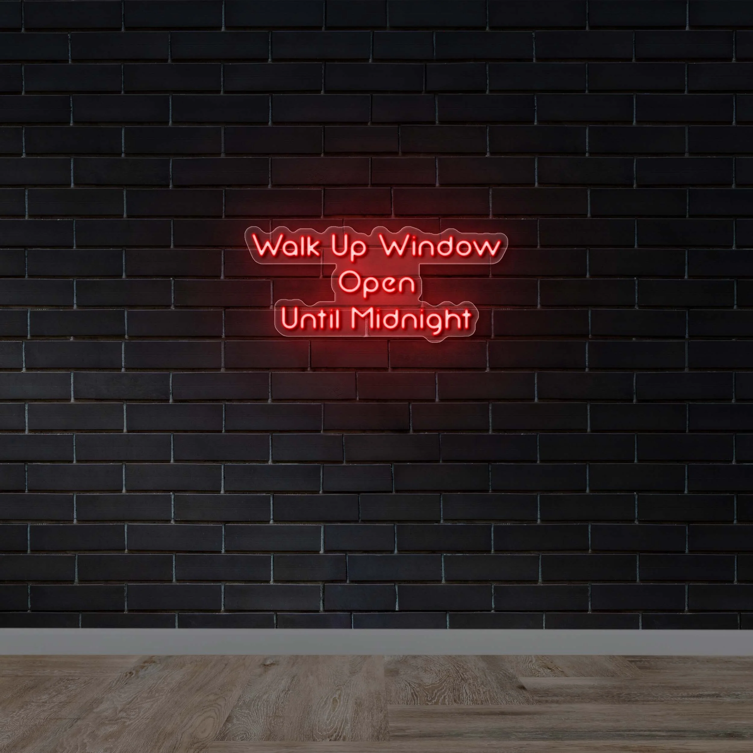 Walk Up Window Open Until Midnight - Premium Neon Artwork