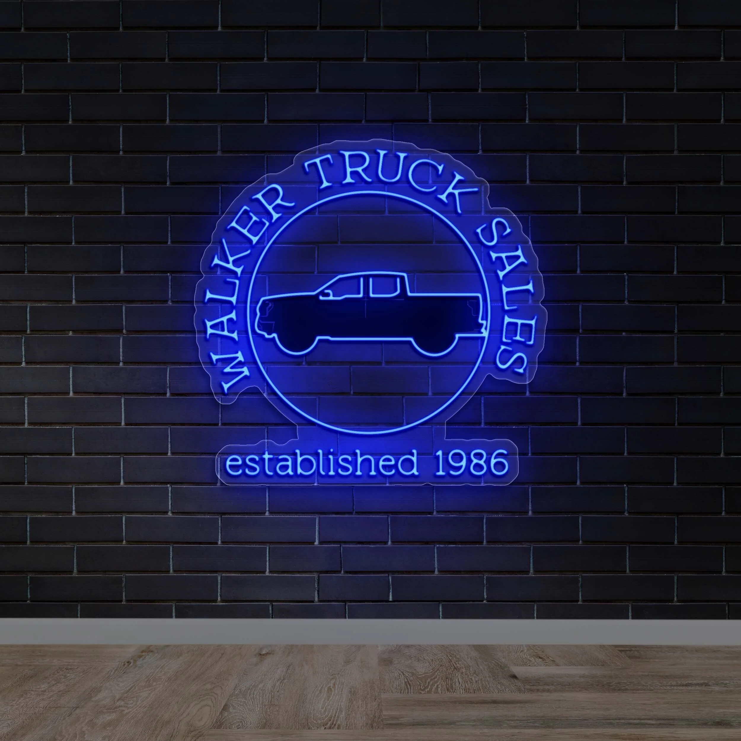 Walker Truck Sales Circle Emblem - Premium Neon Artwork