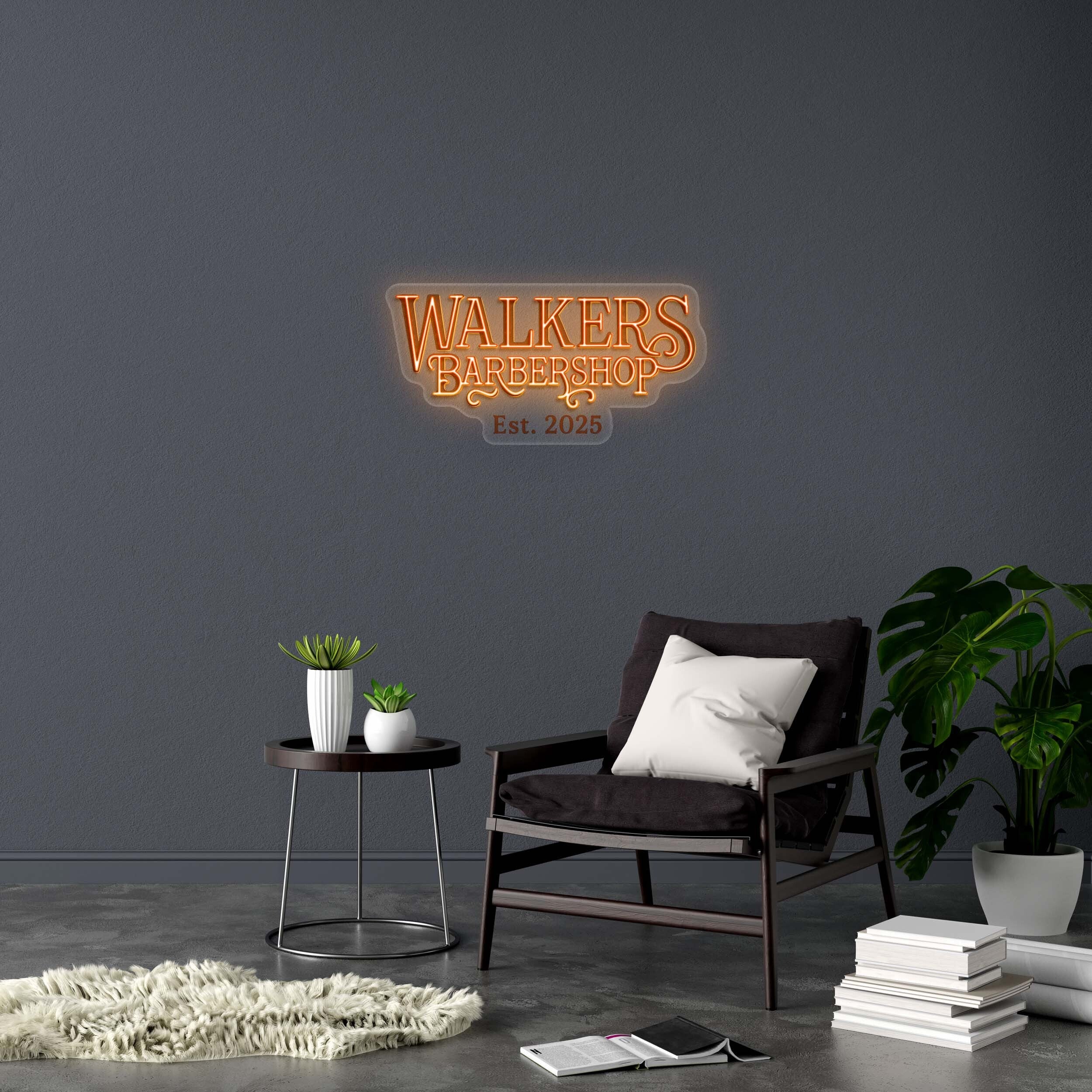 WALKERS BARBERSHOP - Premium Neon Artwork