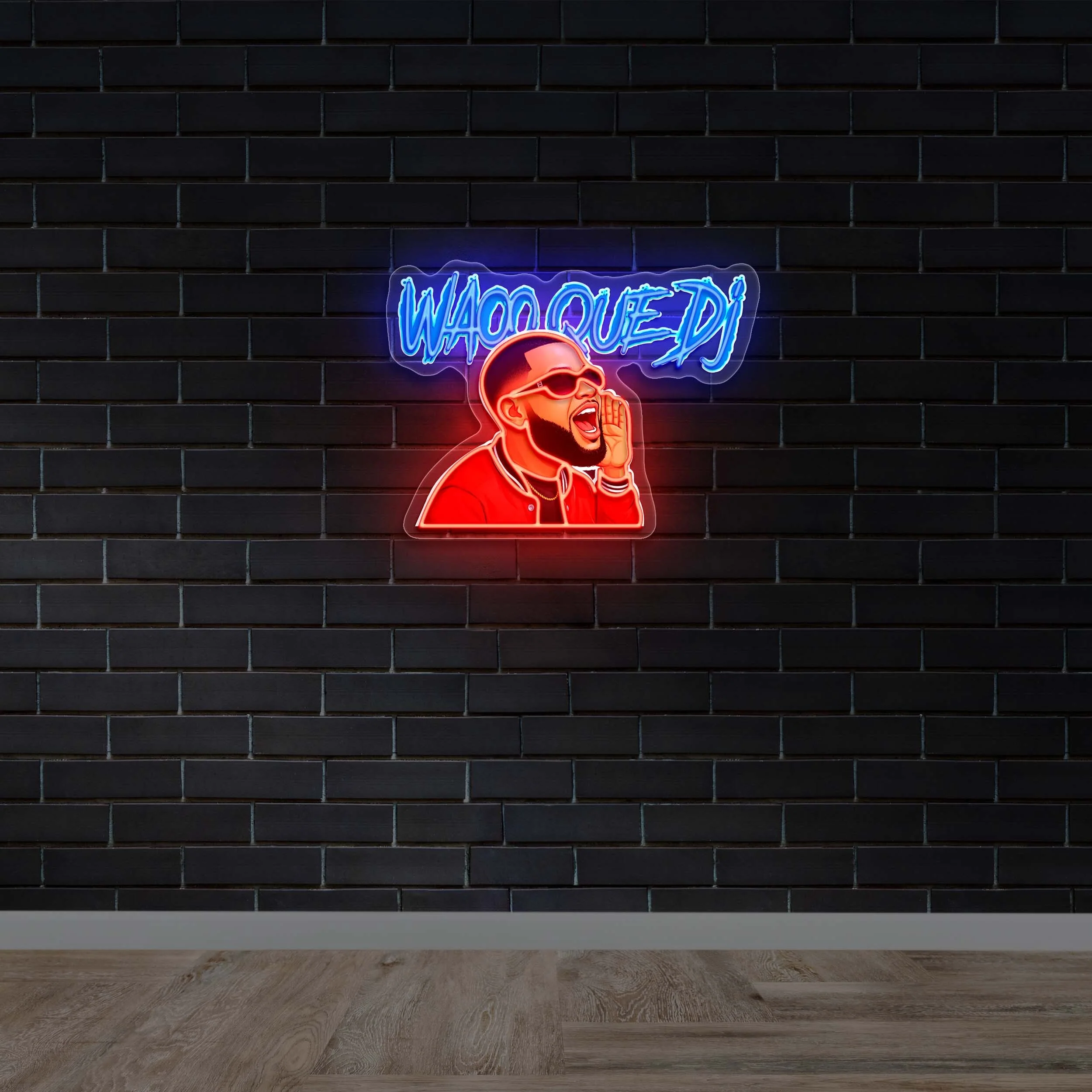WAOO QUE DJ - Premium Neon Artwork
