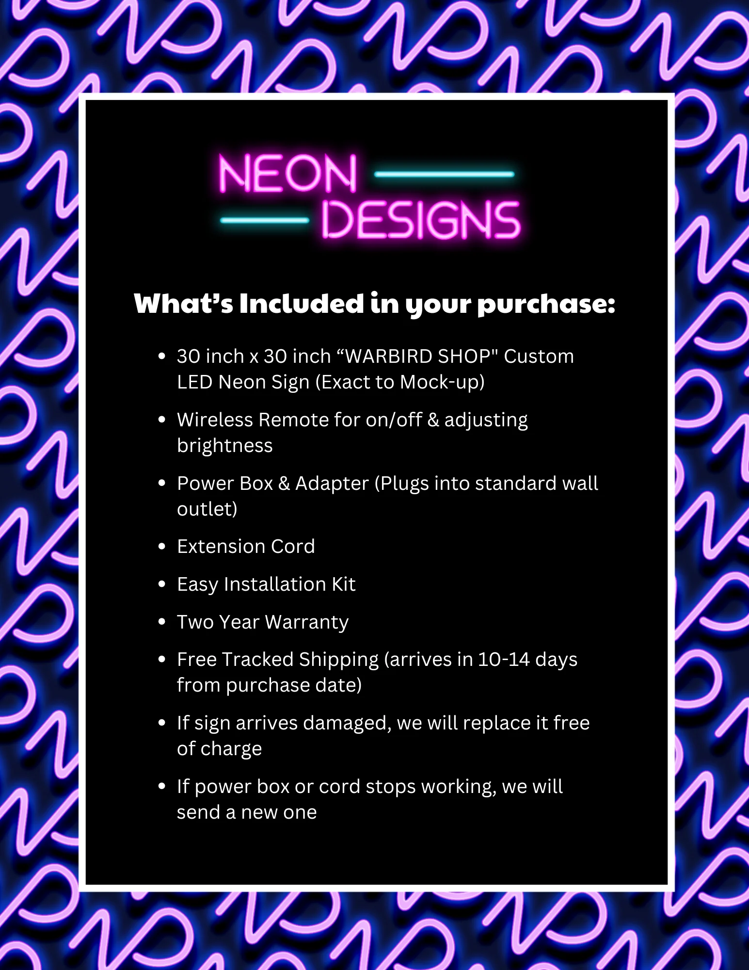 WARBIRD SHOP Version 2 (smaller) - Premium Neon Artwork - Image 2