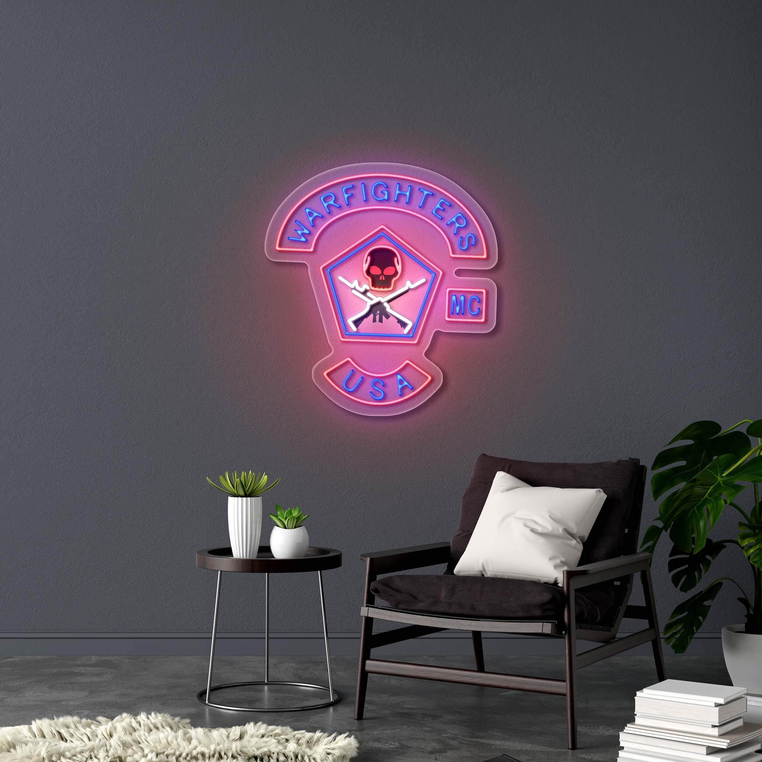 Warfighters MC USA - Premium Neon Artwork