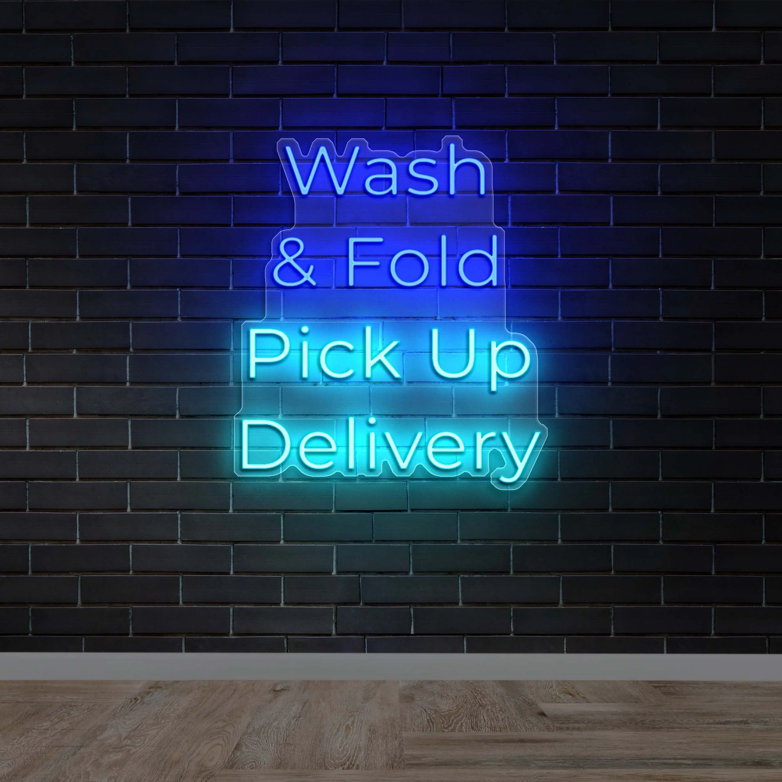 WASH & FOLD - Premium Neon Artwork