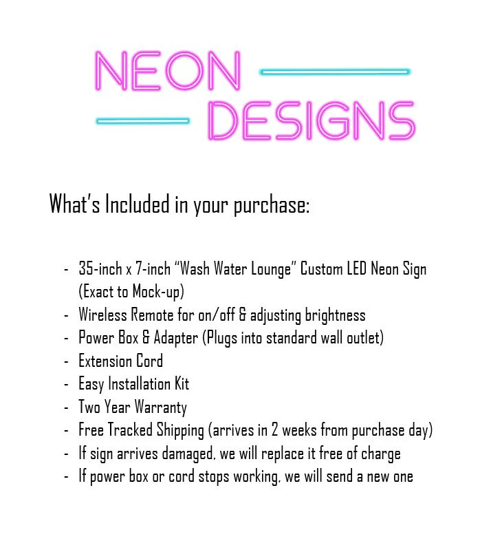 Wash Water Lounge - Premium Neon Artwork - Image 2