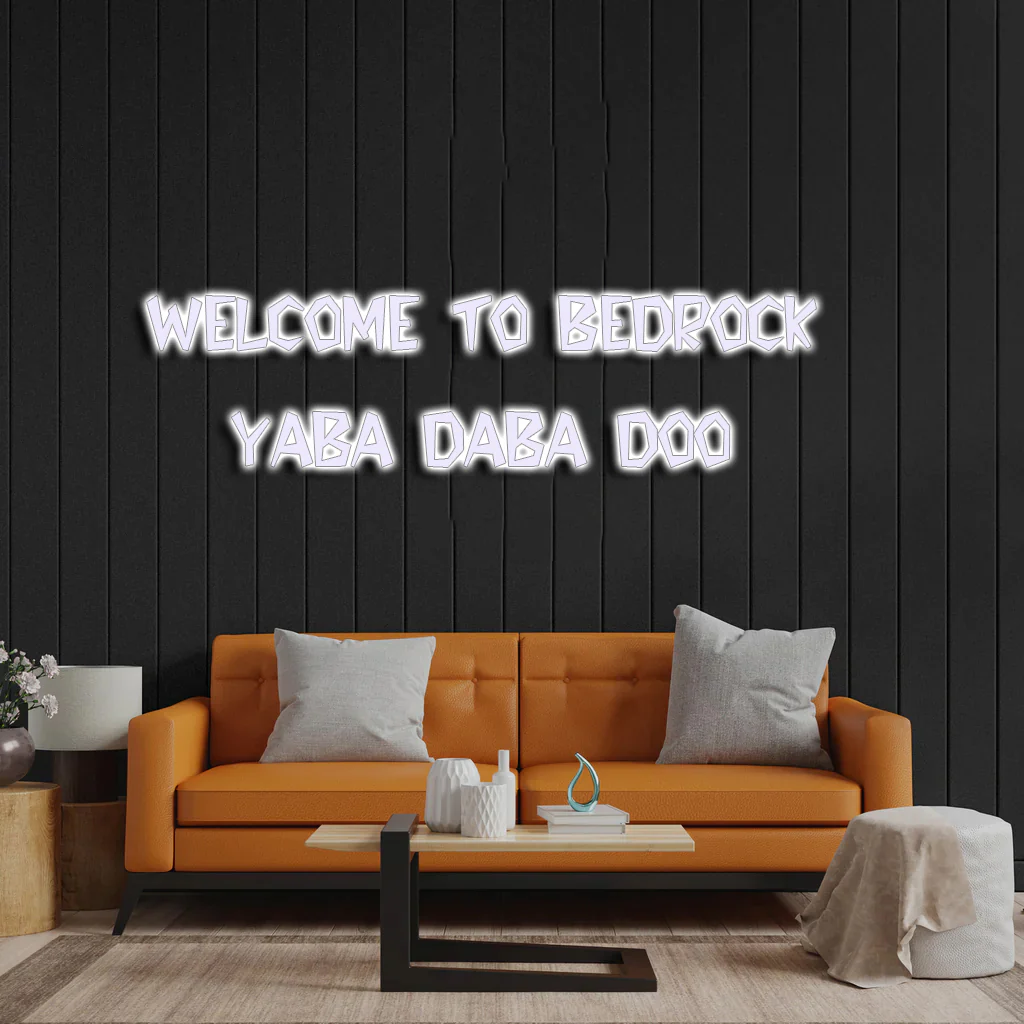 Welcome to Bedrock - Premium Neon Artwork