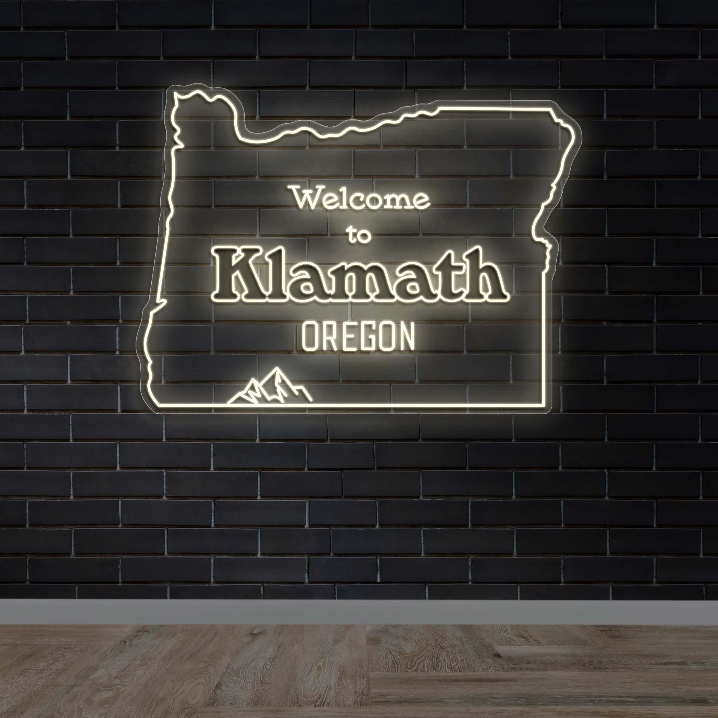 Welcome To Klamath Oregon - Premium Neon Artwork