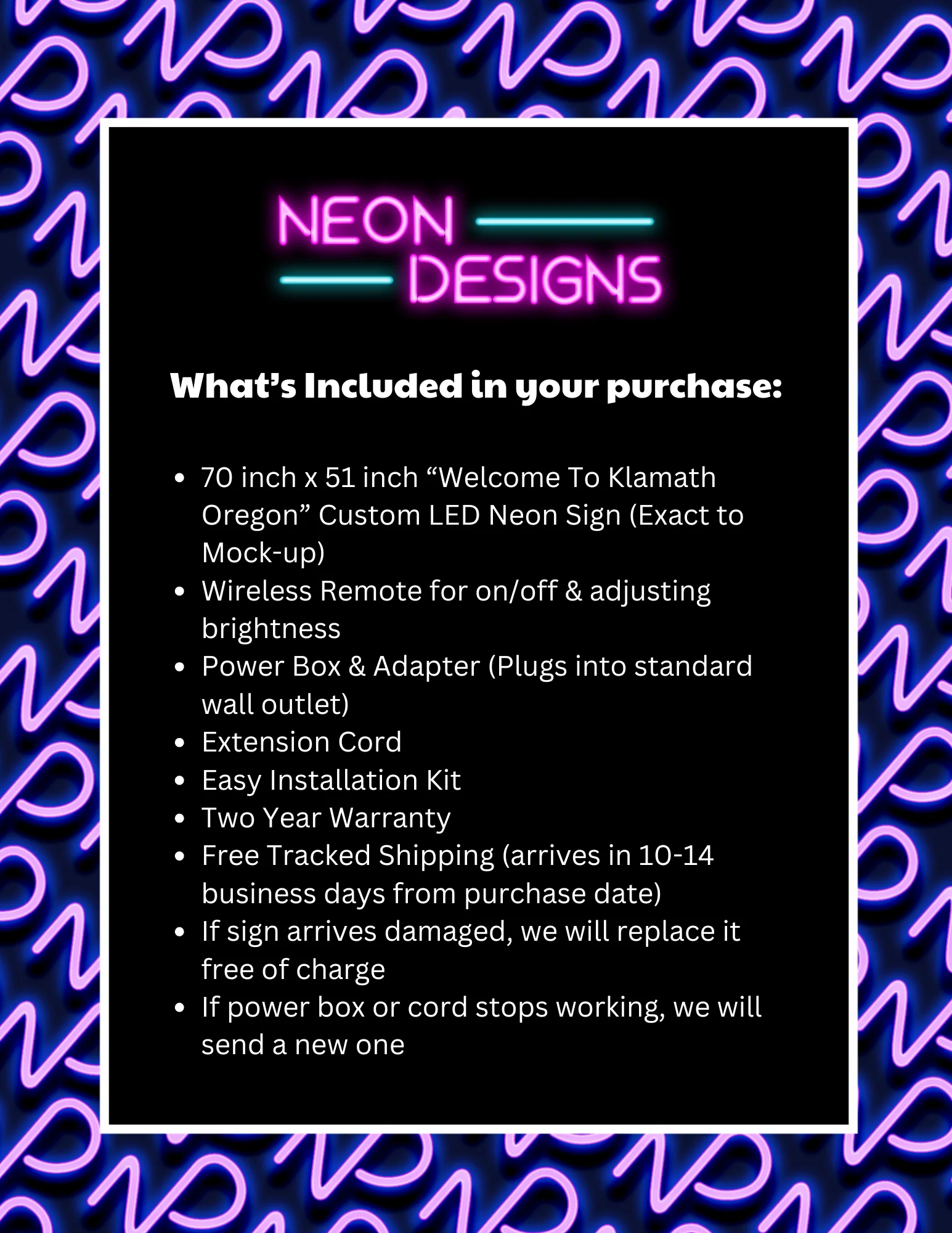 Welcome To Klamath Oregon - Premium Neon Artwork - Image 2