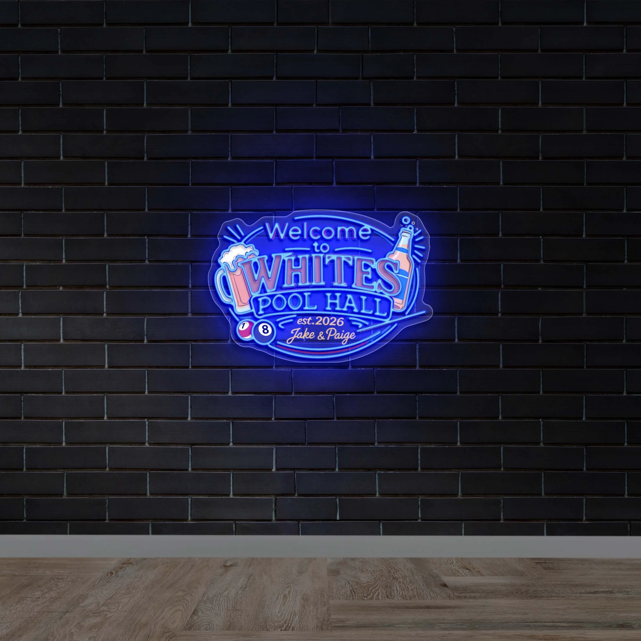 WELCOME TO WHITES POOL HALL - Premium Neon Artwork