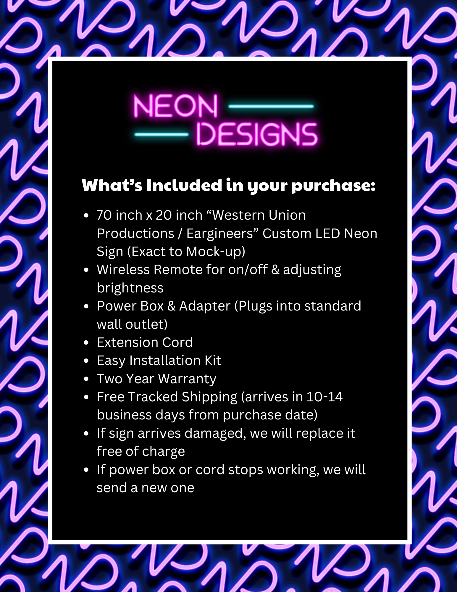 Western Union Productions / Eargineers - Premium Neon Artwork - Image 2