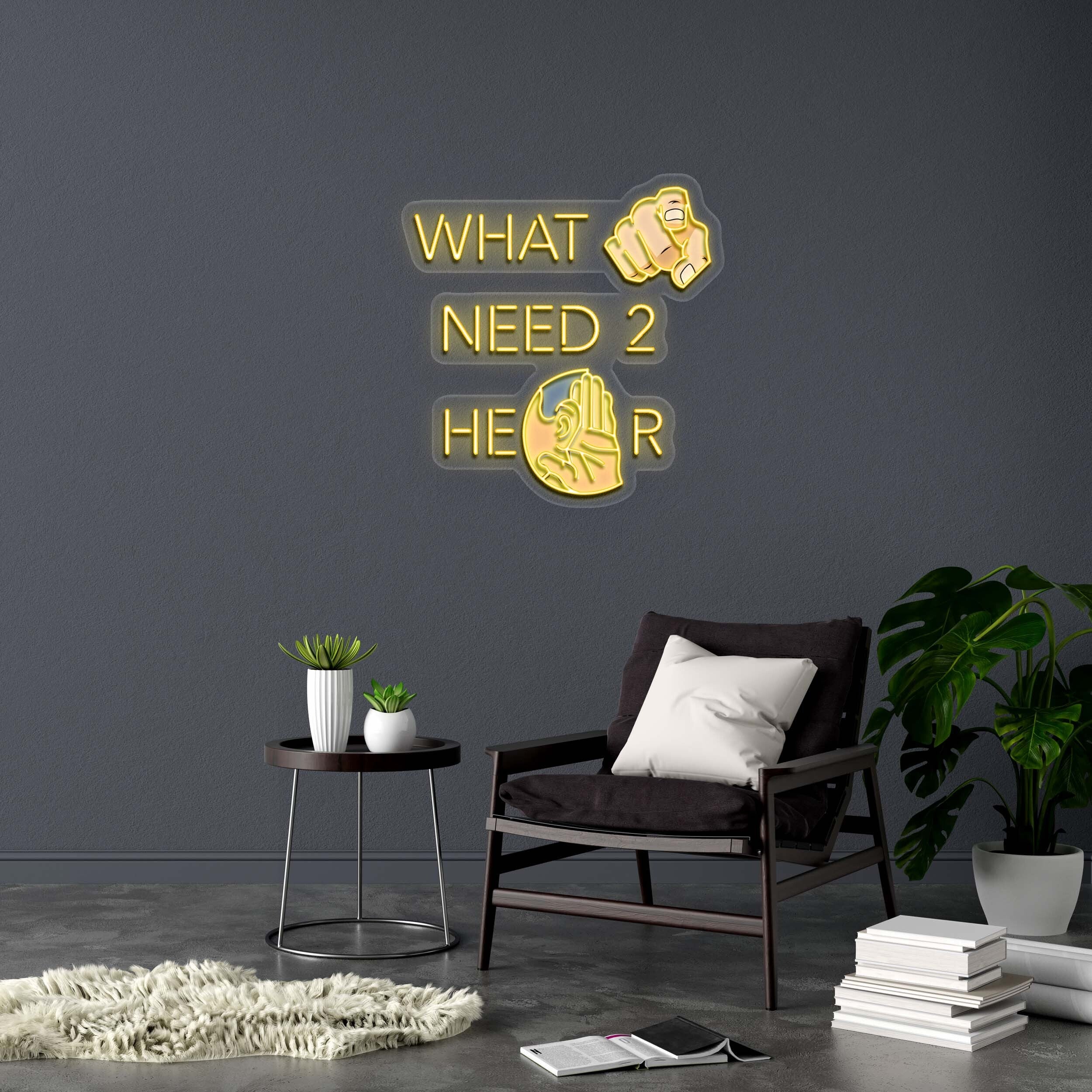 What U Need 2 Hear Podcast - Premium Neon Artwork