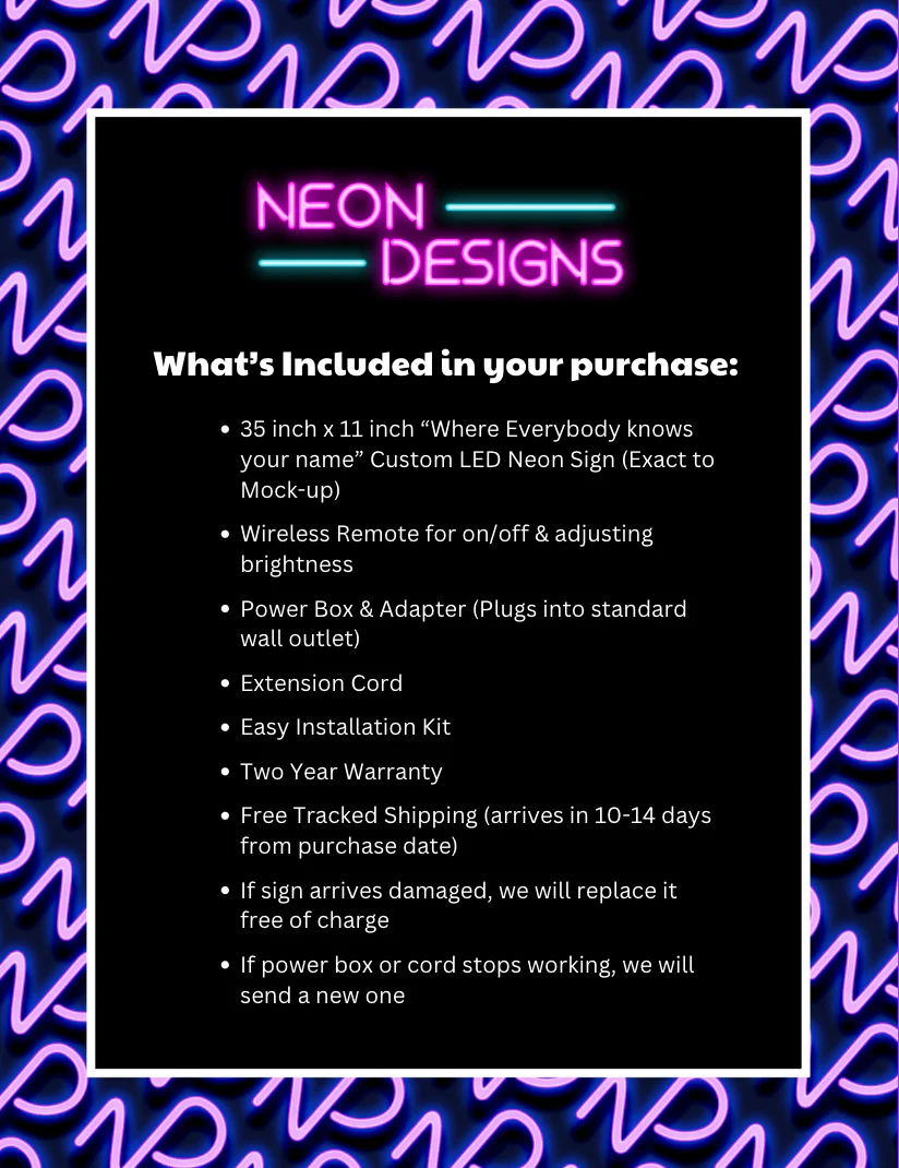 Where Everybody knows your name - Premium Neon Artwork - Image 2