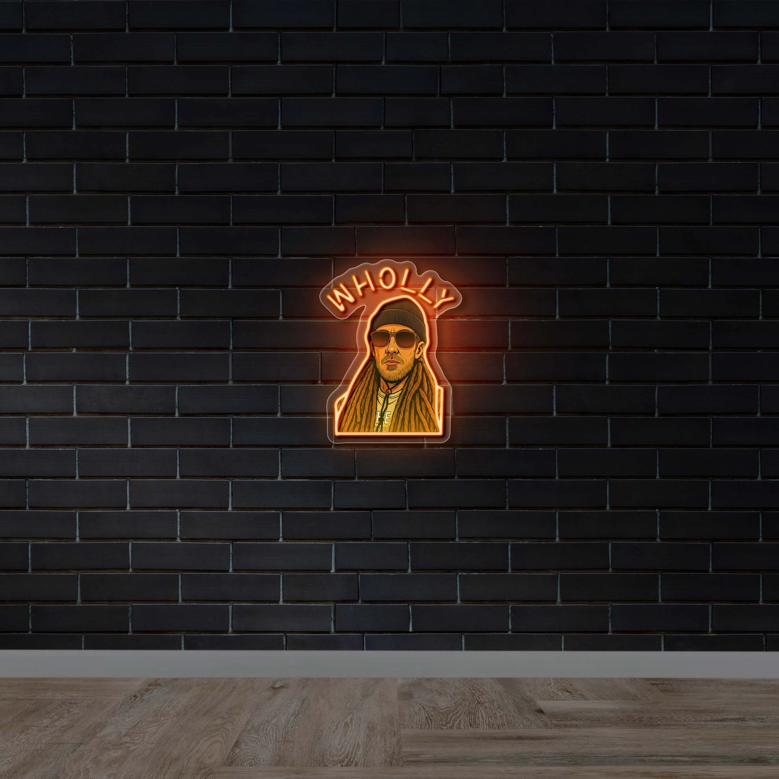 Wholly Portrait Logo - Premium Neon Artwork