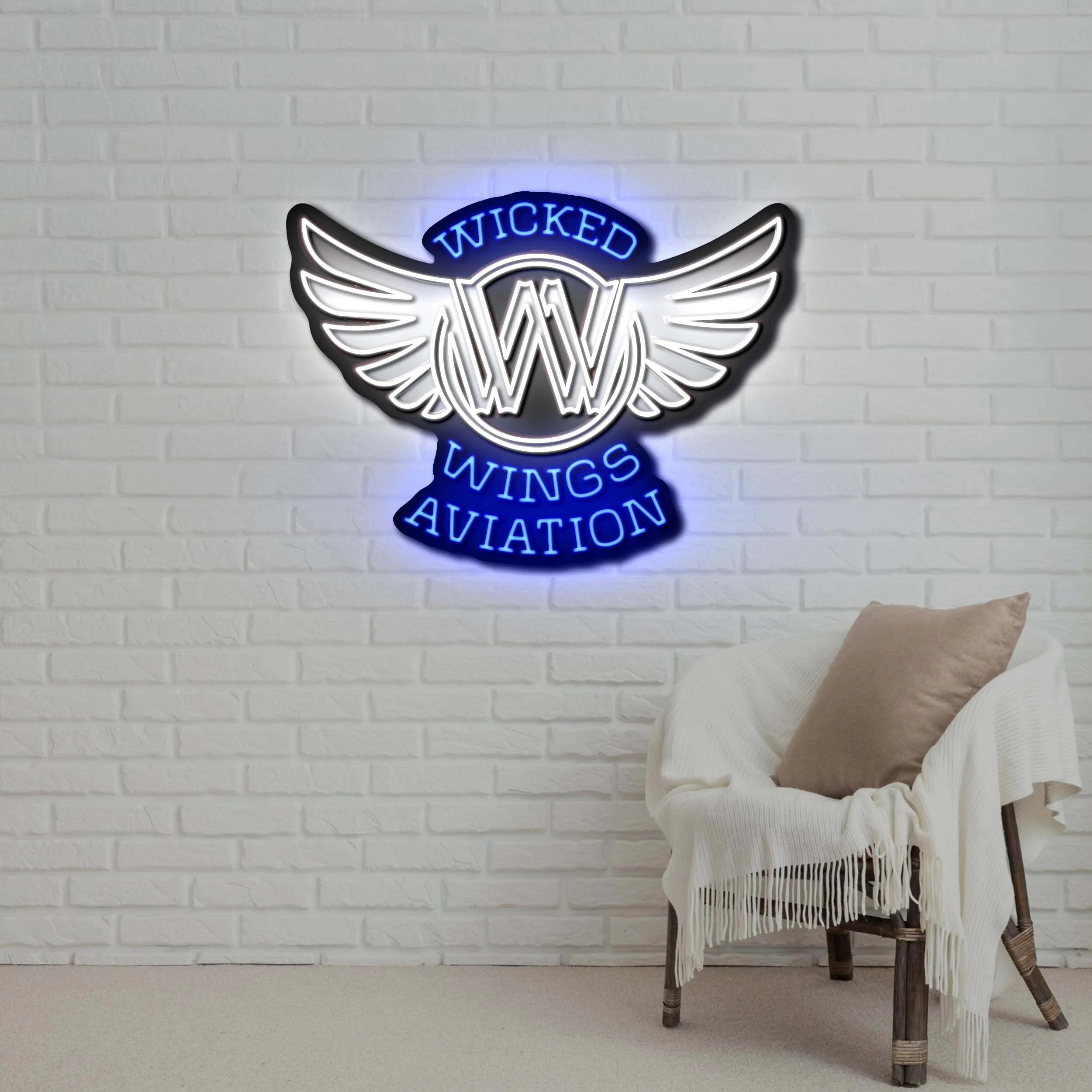 Wicked Wings Aviation - Premium Neon Artwork