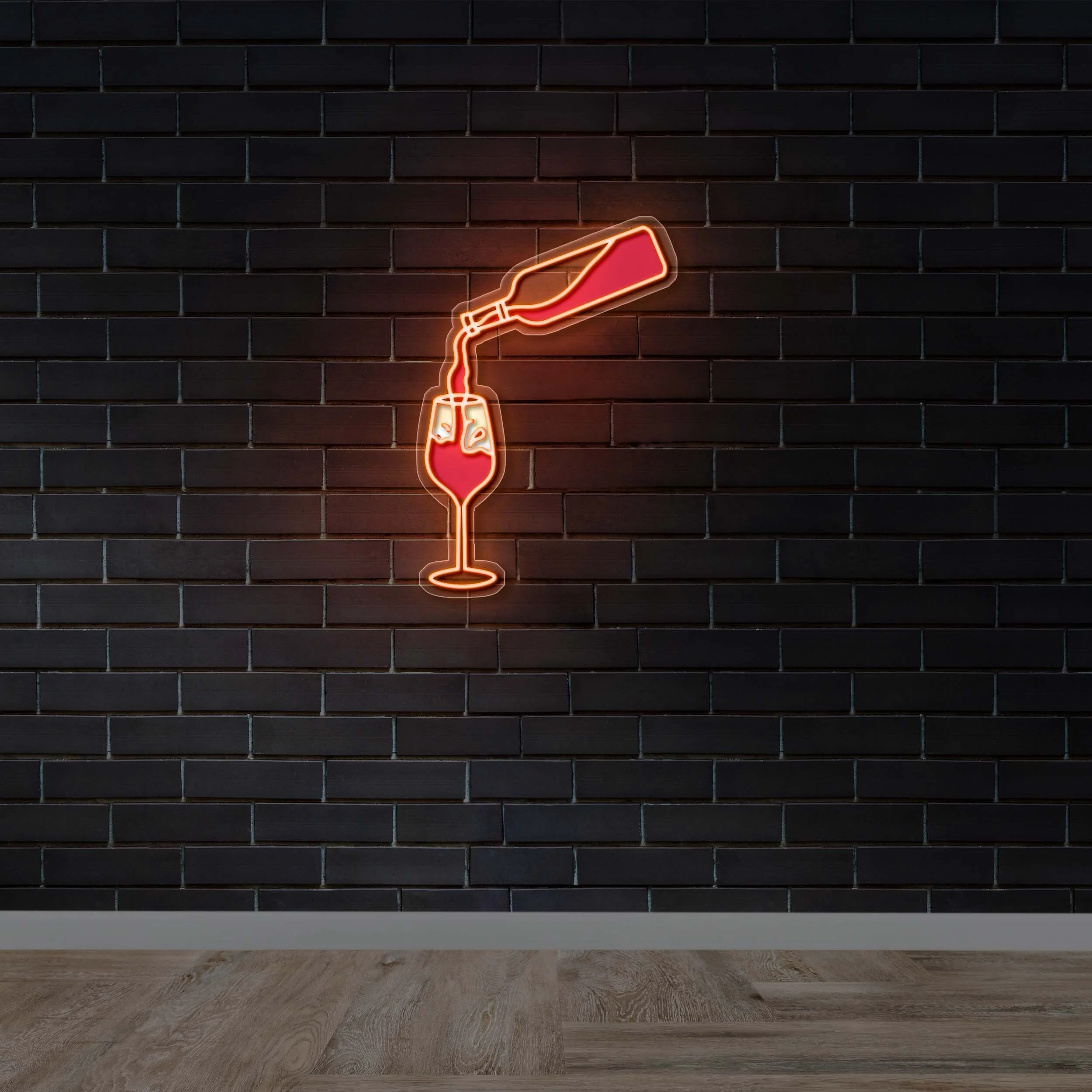 Wine bottle pouring - Premium Neon Artwork