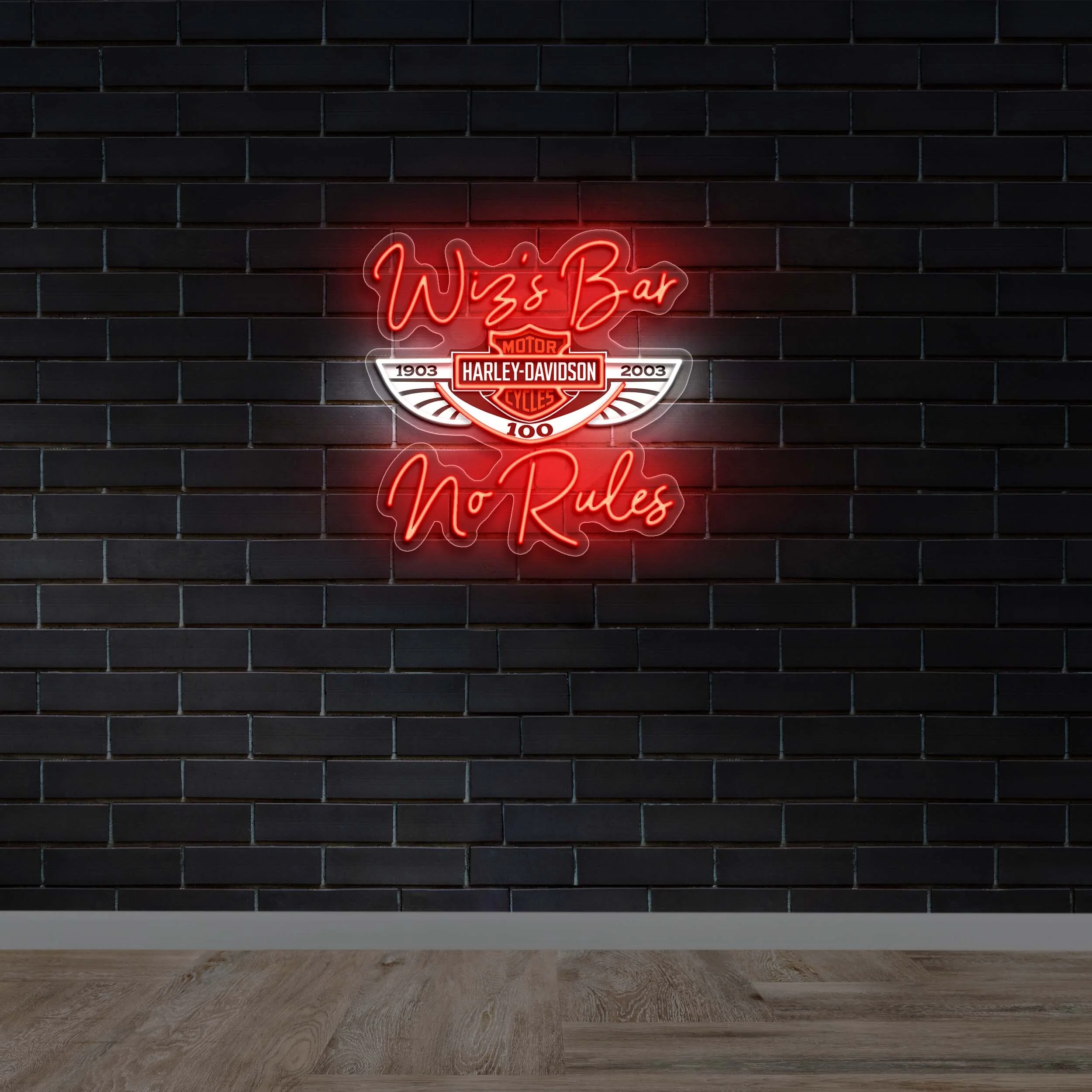 Wiz's Bar No Rules - Premium Neon Artwork