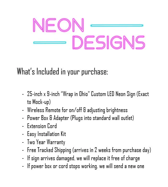 Wrap in Ohio - Premium Neon Artwork - Image 2