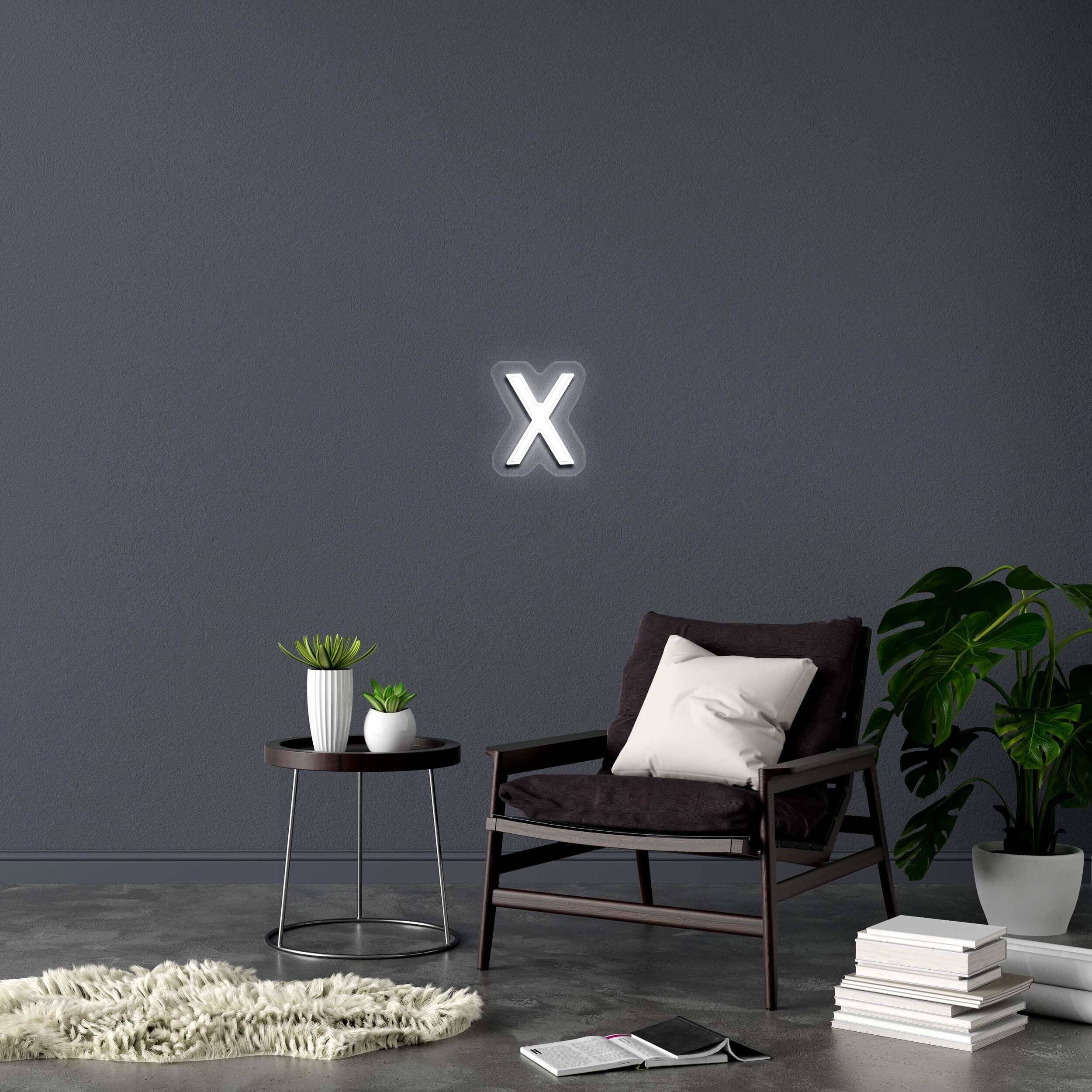 X - Premium Neon Artwork