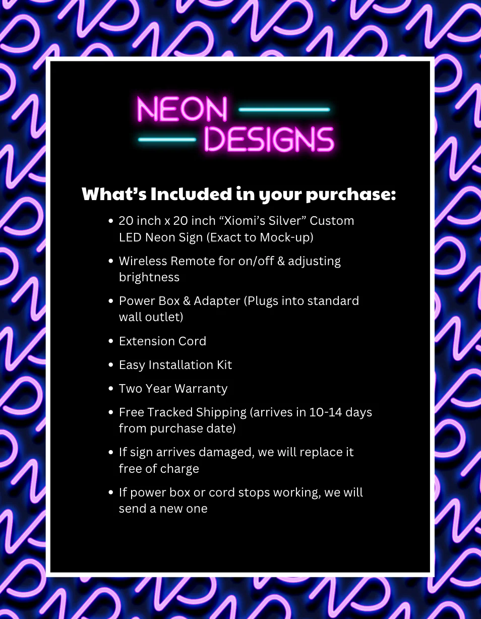Xiomi's Silver - Premium Neon Artwork - Image 2