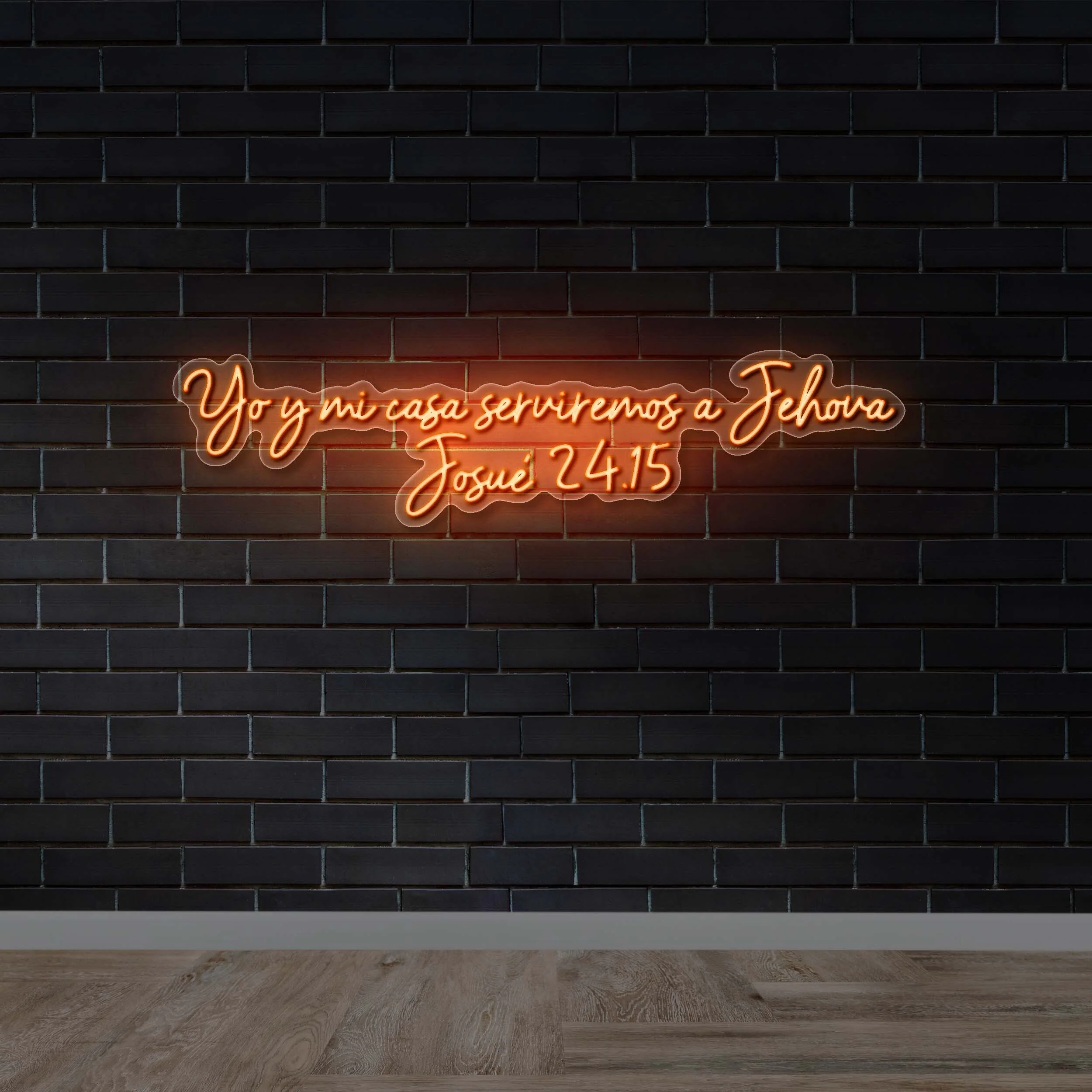 Yo y Mi Casa Serviremos a Jehová – Josué 24:15 - Premium Neon Artwork