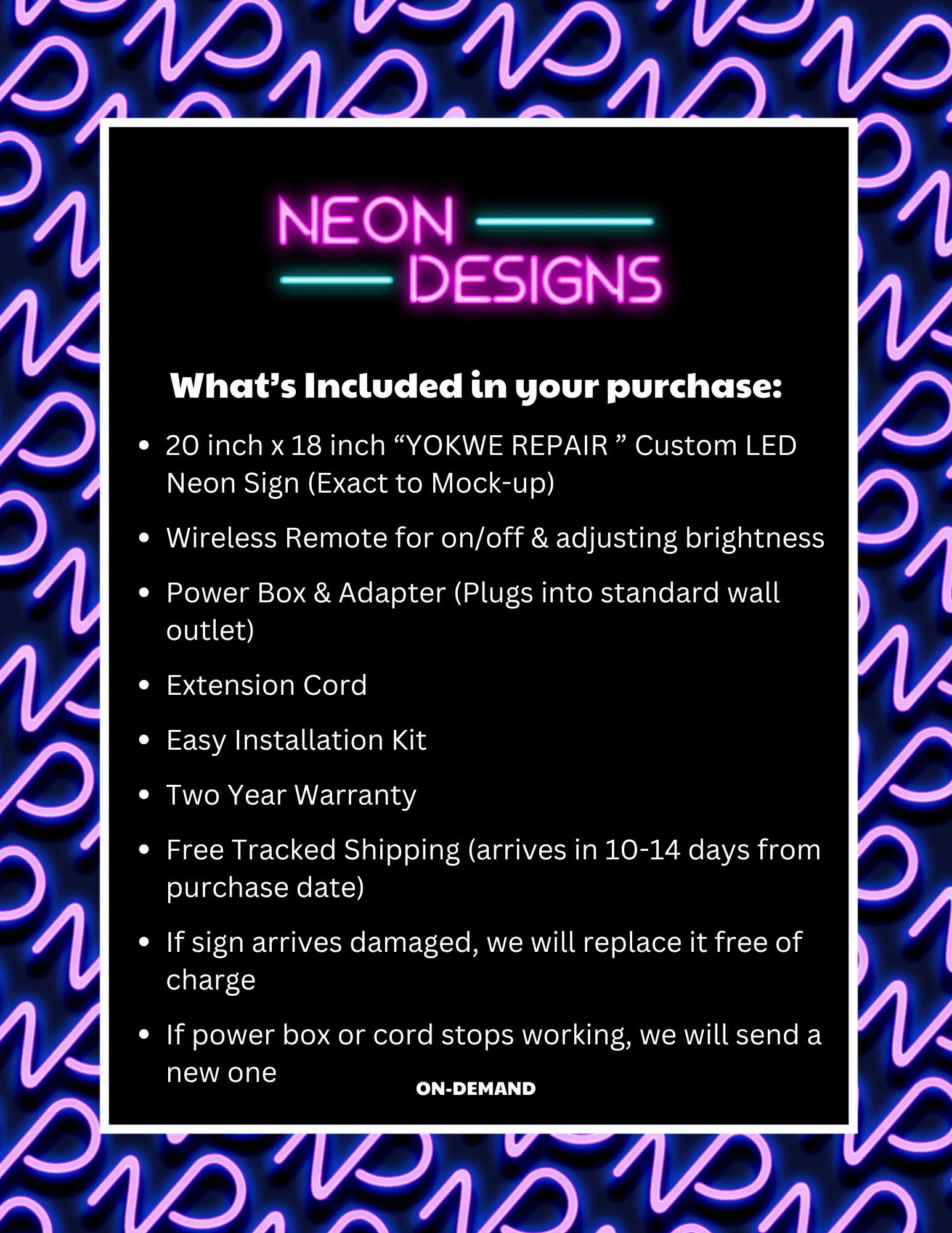 YOKWE SCREEN REPAIR - Premium Neon Artwork - Image 2