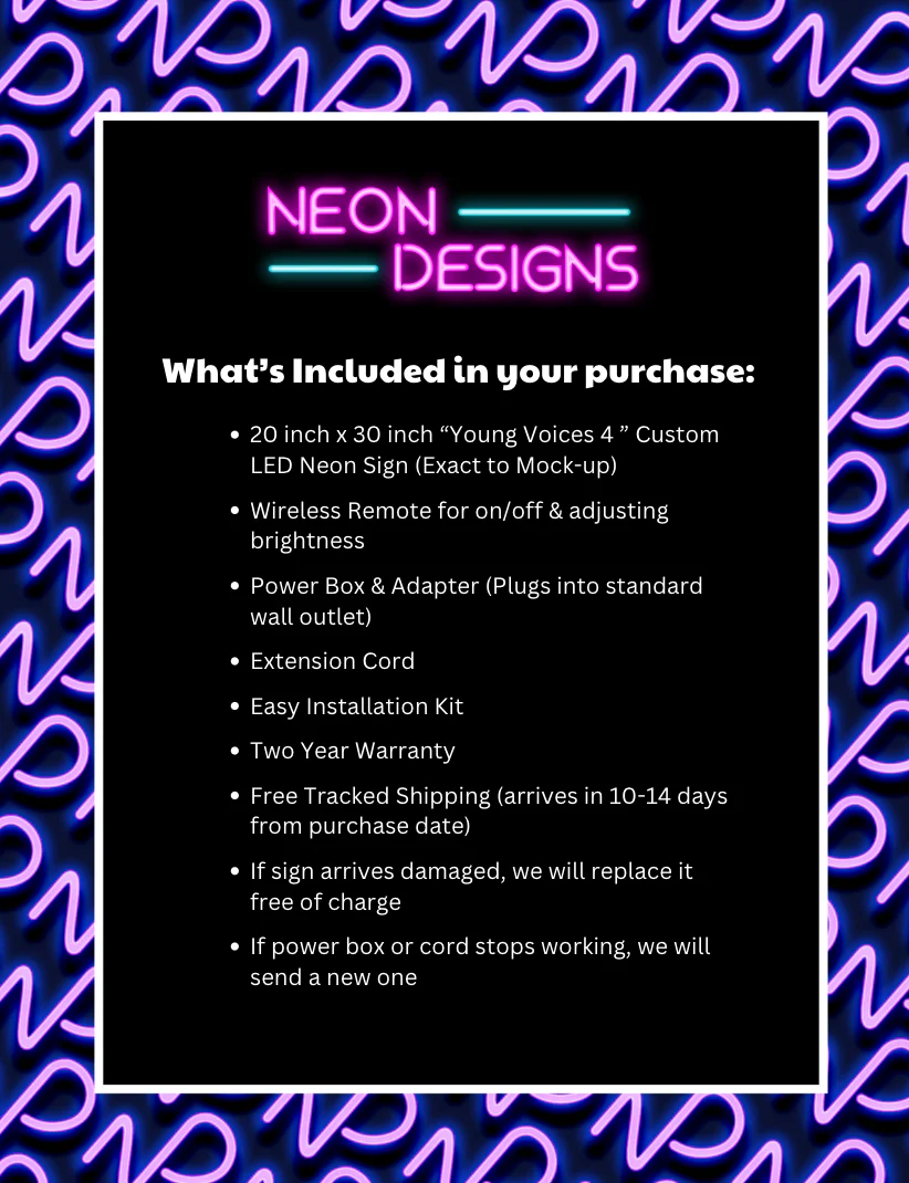 Young Voices 4 - Premium Neon Artwork - Image 2