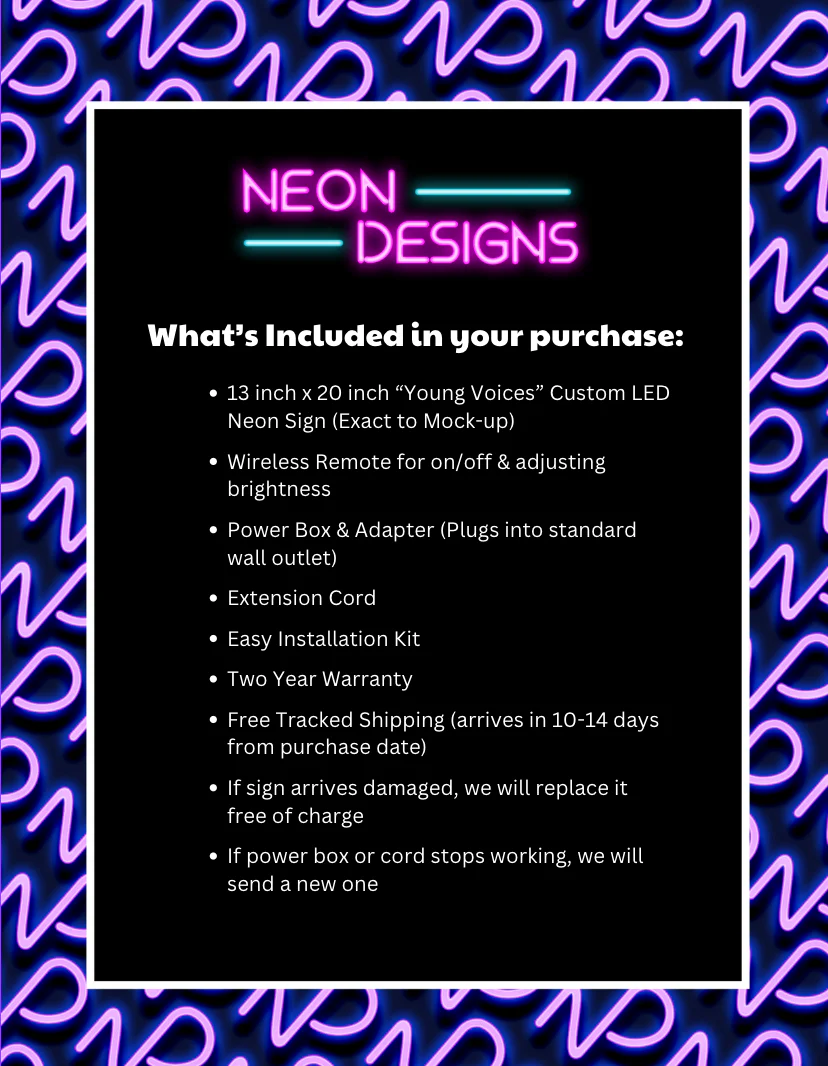 Young Voices - Premium Neon Artwork - Image 2